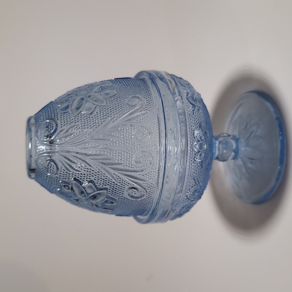 Tiara Other - Tiara Blue Chantilly Sandwich Indiana Glass Fairy Lamp Candle Tea Light 2 Piece